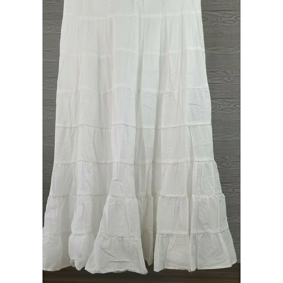 CYNTHIA VINCENT // boho peasant silver beaded tiered maxi skirt - Picture 11 of 16